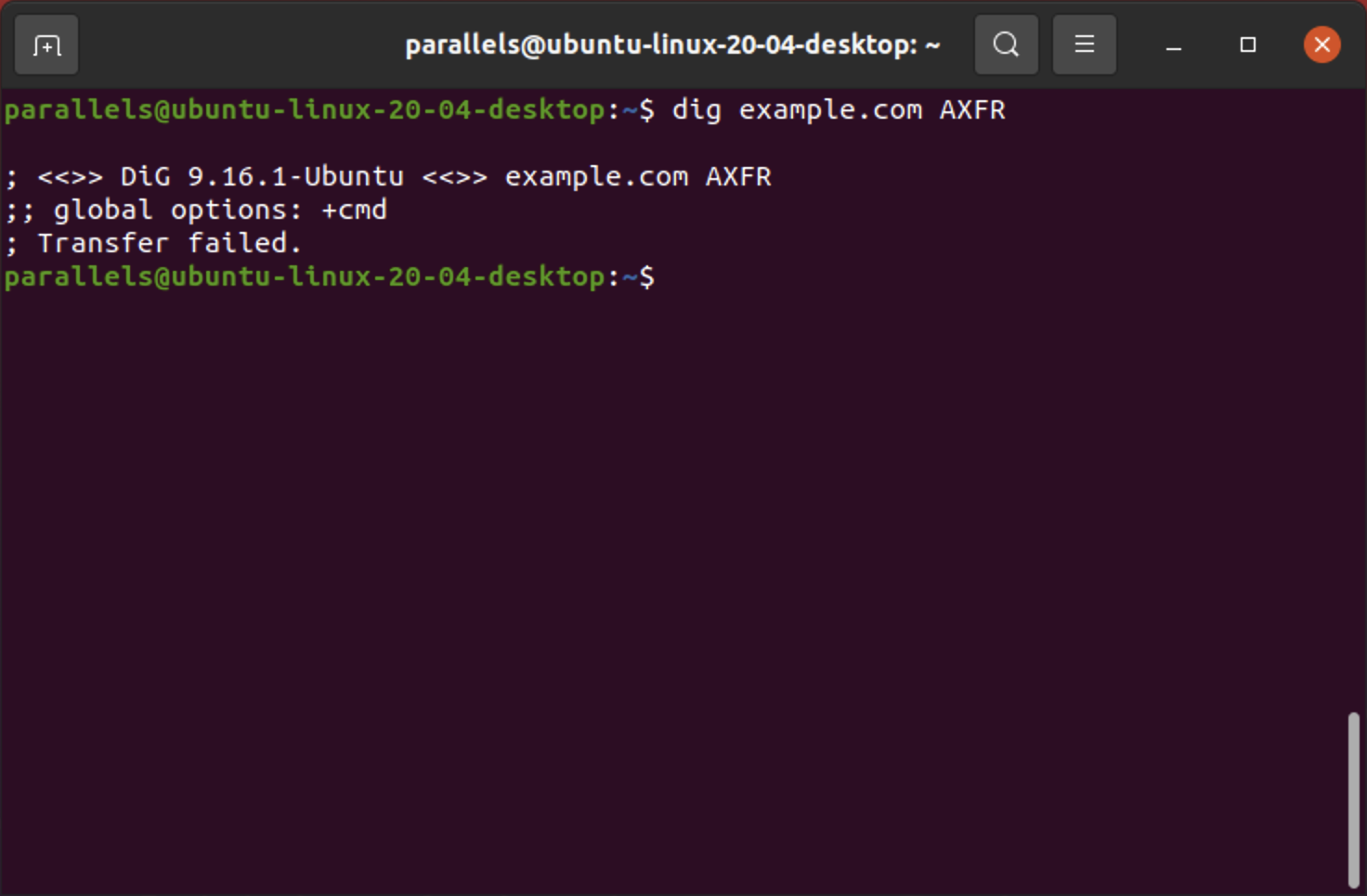 AXFR lookup in Linux